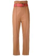 Nk Clochard Leather Pants - Brown