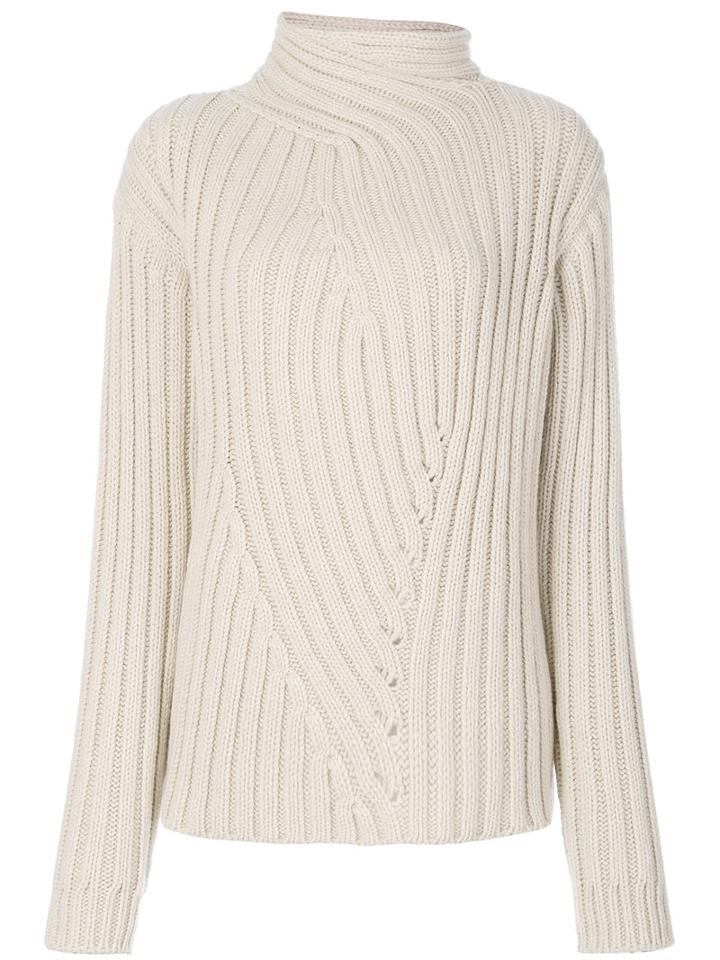 Jil Sander - Ribbed Roll Neck Jumper - Women - Cashmere/wool - S, Nude/neutrals, Cashmere/wool