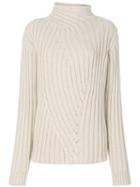 Jil Sander - Ribbed Roll Neck Jumper - Women - Cashmere/wool - S, Nude/neutrals, Cashmere/wool