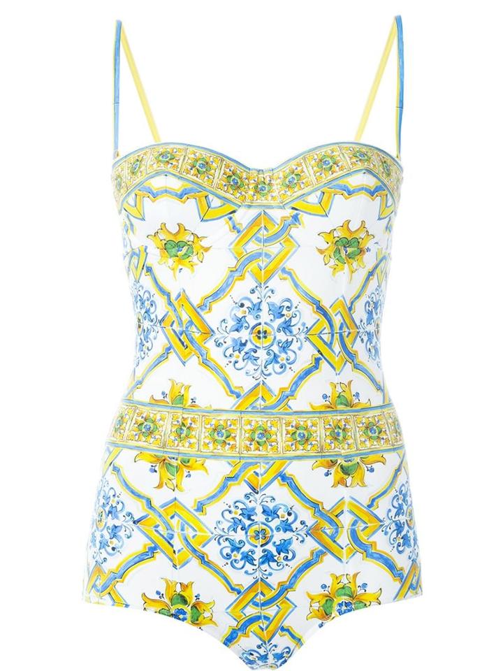 Dolce & Gabbana Majolica Print Swimsuit