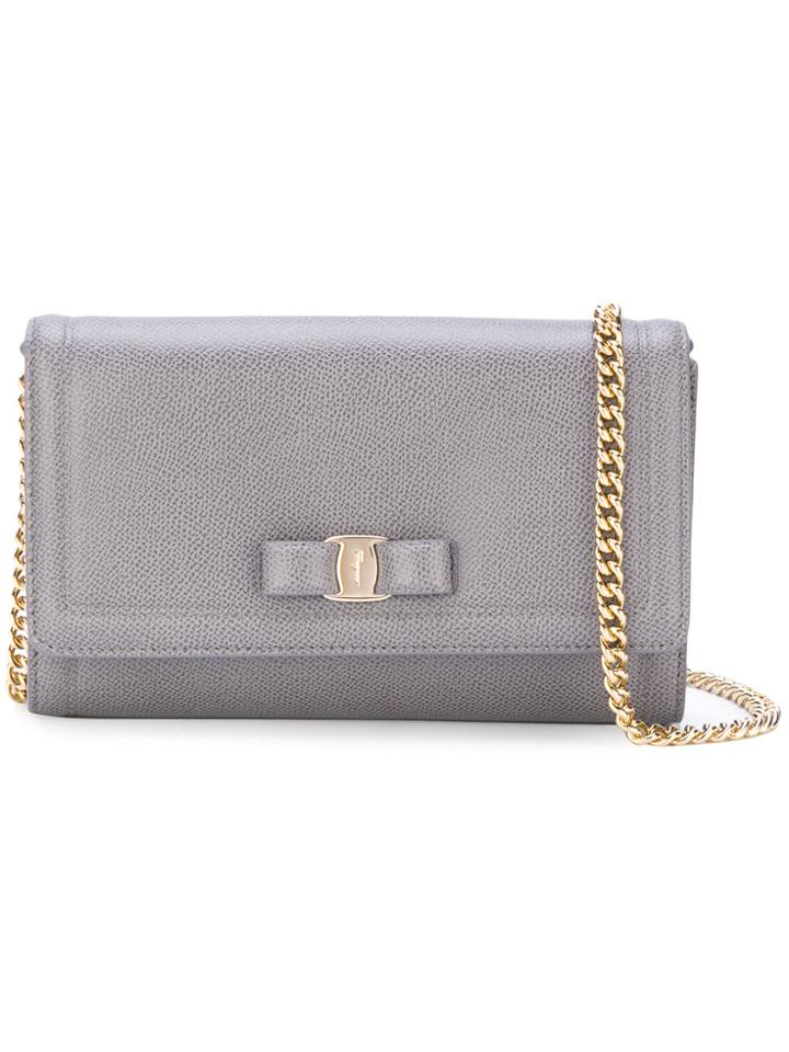 Salvatore Ferragamo Vara Crossbody Bag - Grey