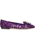 Dolce & Gabbana Vally Slippers, Women's, Size: 35.5, Pink/purple, Viscose/leather/metal Other