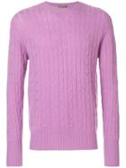 N.peal Thames Cable Knit Jumper - Pink & Purple