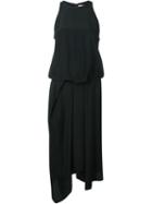 Chalayan Tuck Drape Dress, Women's, Size: 38, Black, Silk