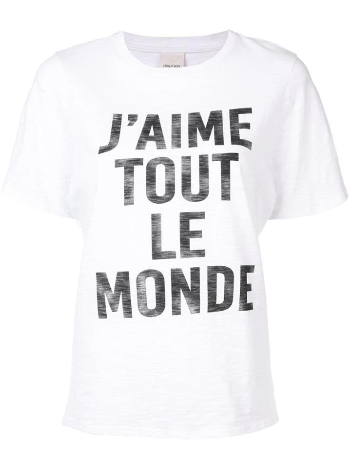 Cinq A Sept 'j'aime Tout Le Monde' T-shirt - White