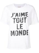 Cinq A Sept 'j'aime Tout Le Monde' T-shirt - White