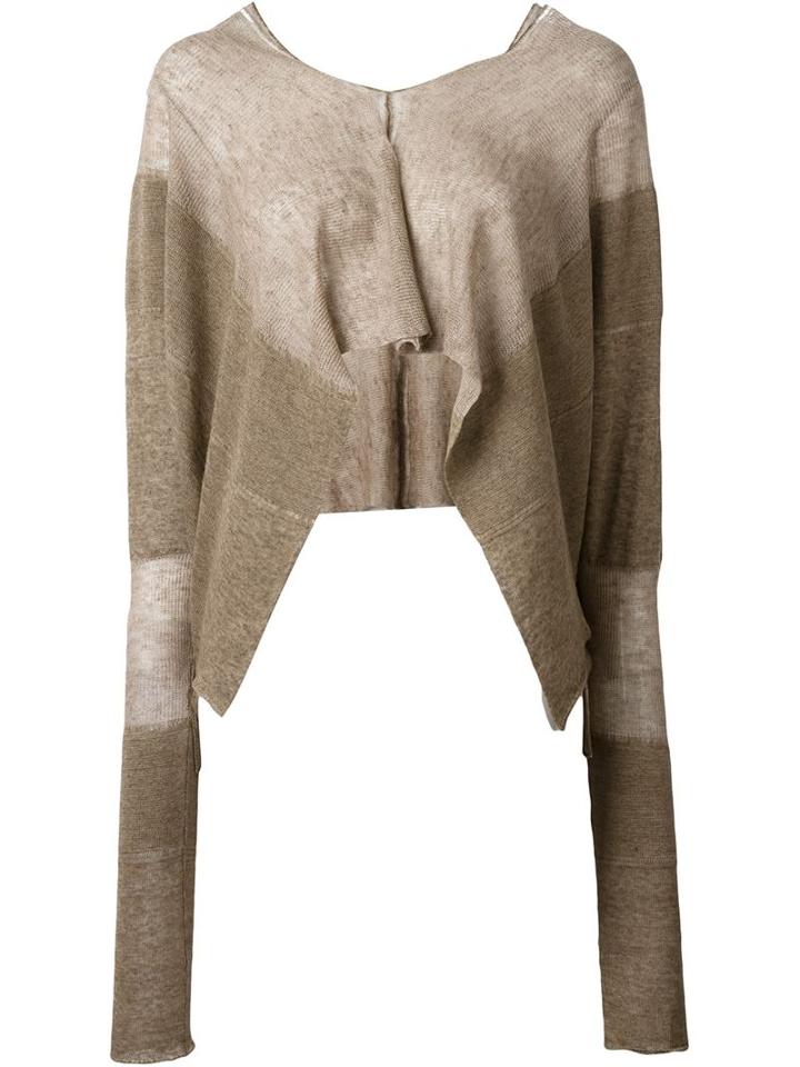 Lost & Found Ria Dunn Cropped Square Top, Women's, Size: S, Nude/neutrals, Linen/flax/viscose