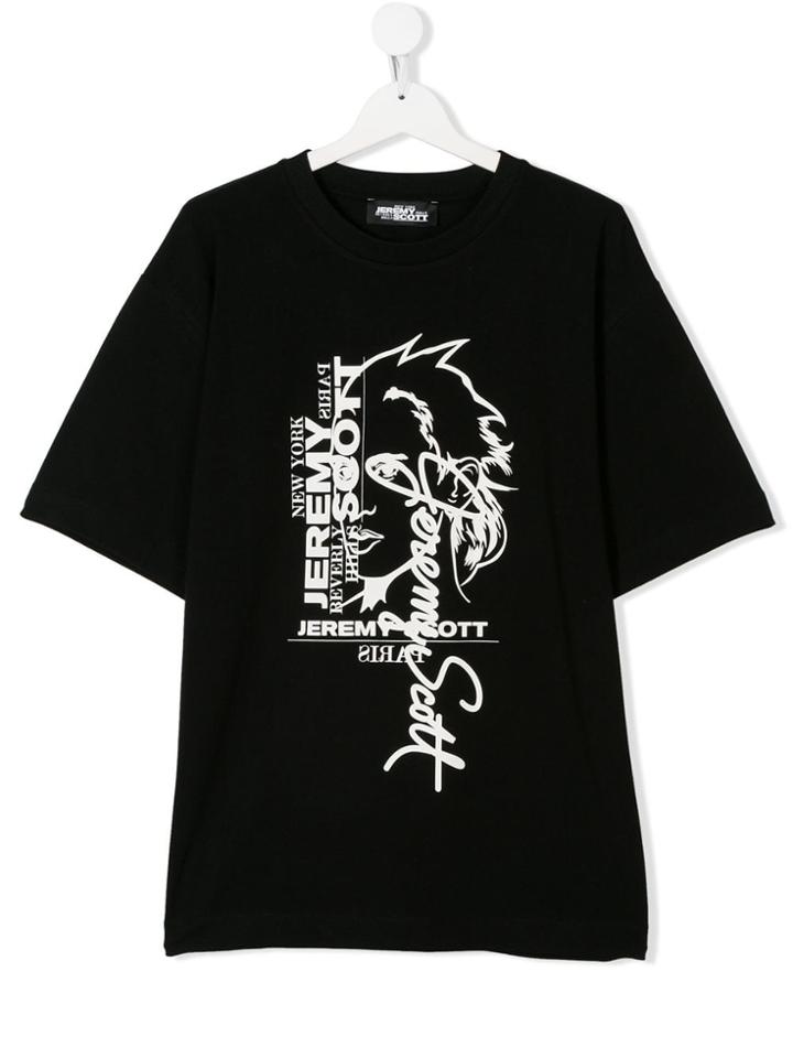 Jeremy Scott Junior Teen Graphic Print T-shirt - Black