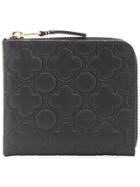 Comme Des Garçons Wallet Embossed Leather Zip Wallet - Black