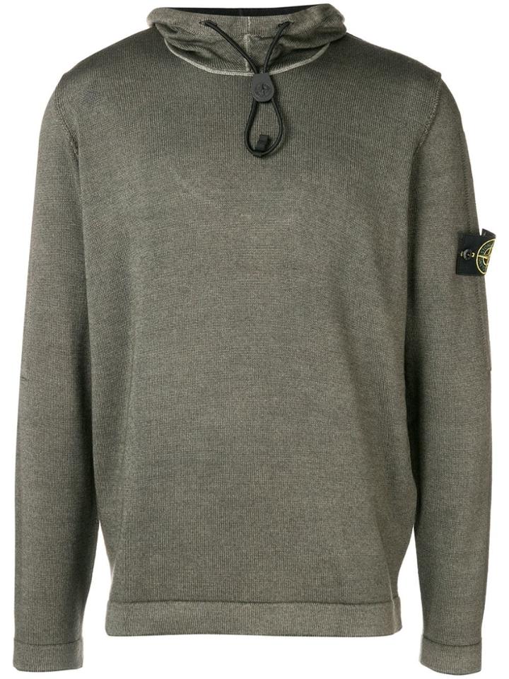 Stone Island Hooded Long-sleeve Sweater - Green