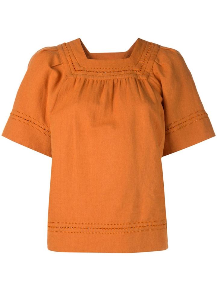 Sea Izzy Puff Sleeve Top - Orange