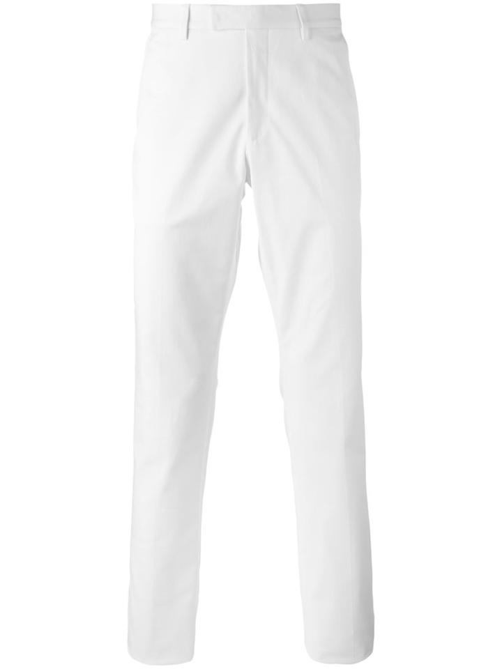 Gucci Stretch Gabardine Chino's, Men's, Size: 50, White, Cotton/viscose