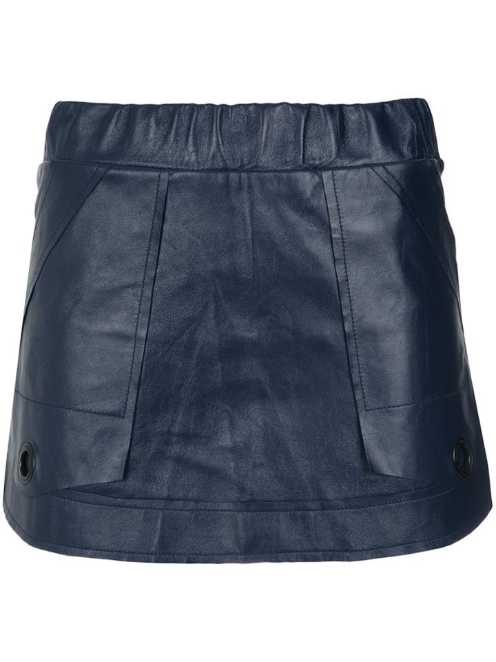 Andrea Bogosian Leather Skorts - Blue