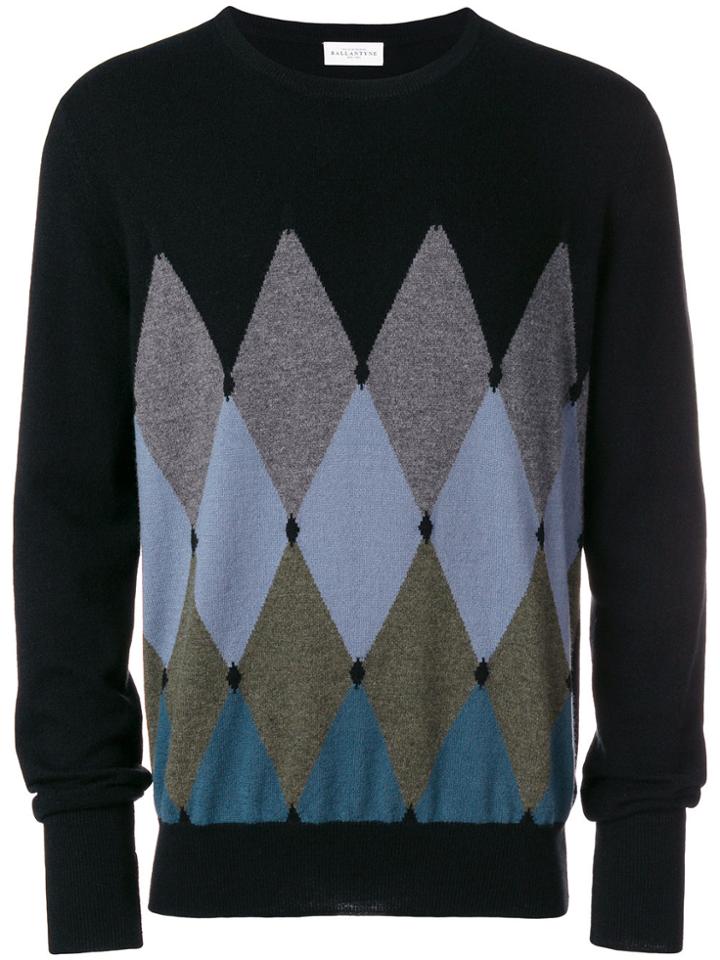Ballantyne Argyle Sweater - Black