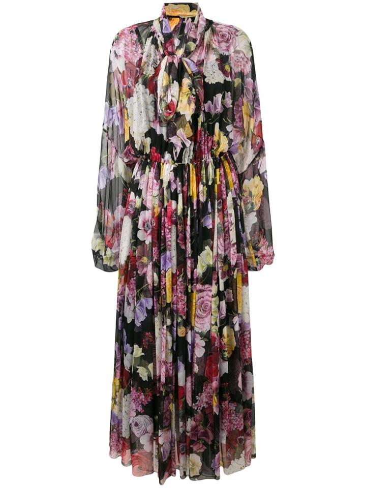 Dolce & Gabbana Printed Silk Dress - Black