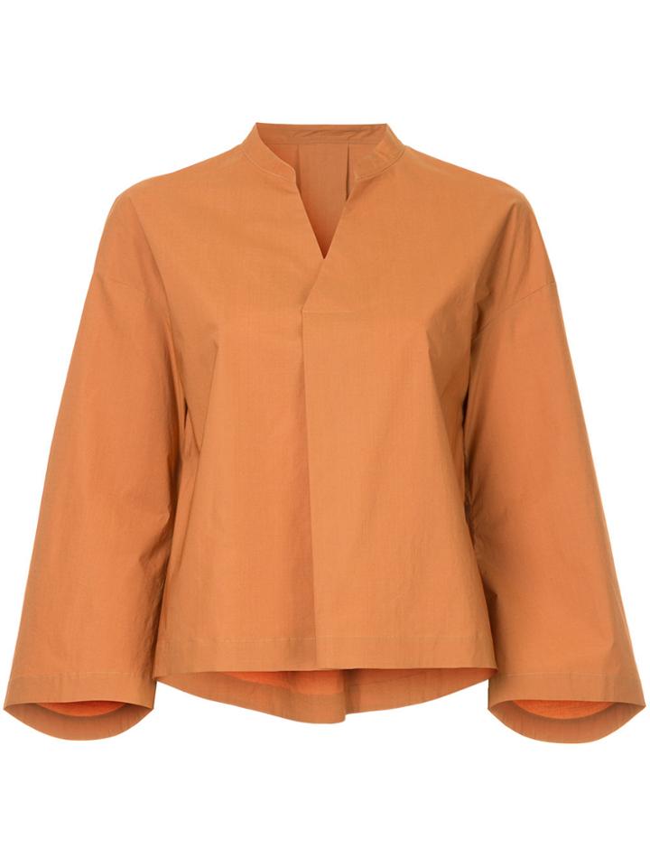 En Route Flared Sleeve Blouse - Yellow & Orange