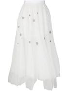Wandering Embellished Full Skirt - White