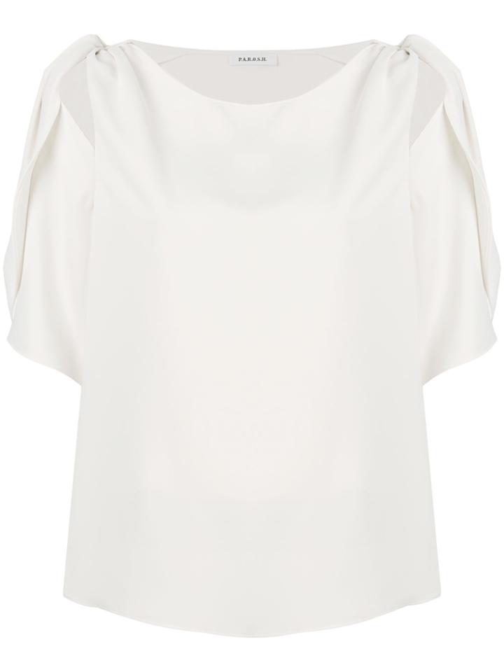 P.a.r.o.s.h. Tied Shoulder Top - White