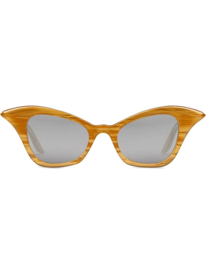 Gucci Eyewear Cat Eye Frame Sunglasses - Yellow