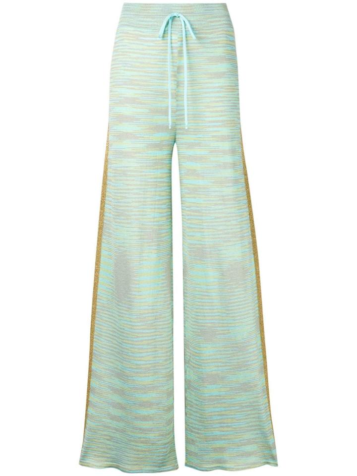 M Missoni Knitted Flared Trousers - Green