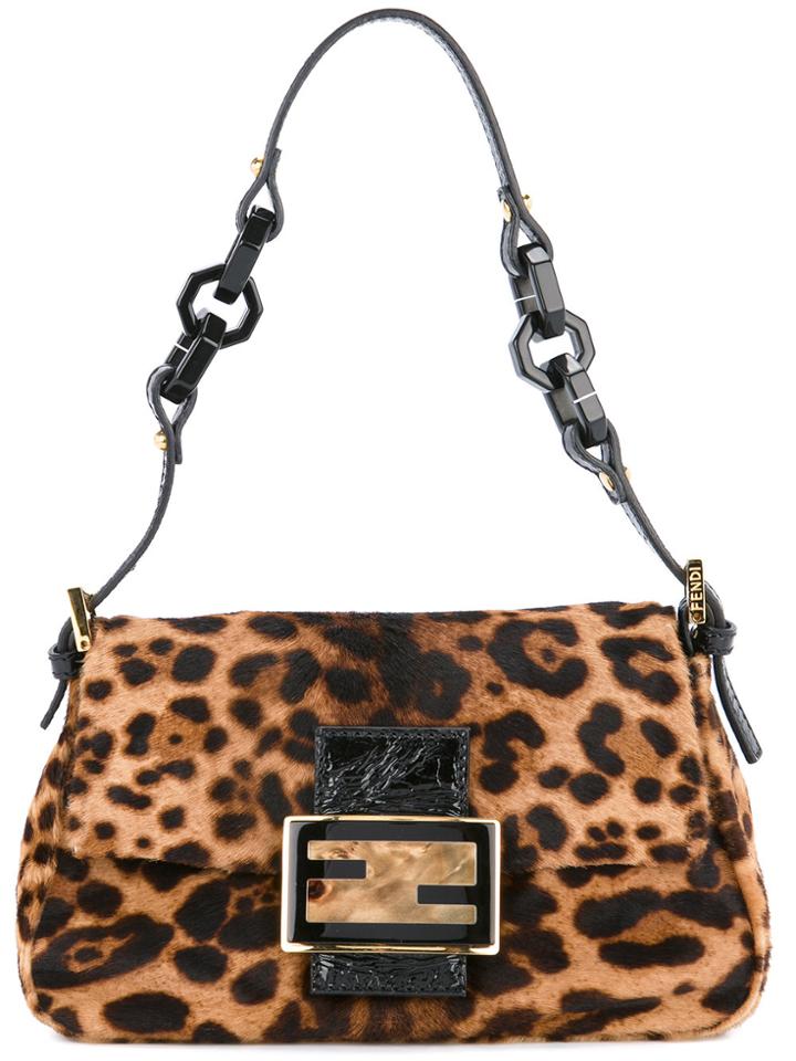 Fendi Vintage Leopard Mamma Bucket Bag - Brown