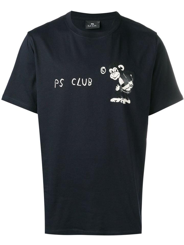 Ps Paul Smith Monkey Print T-shirt - Blue