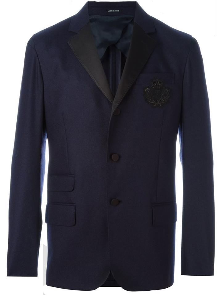 Alexander Mcqueen Skull & Crown Patch Blazer