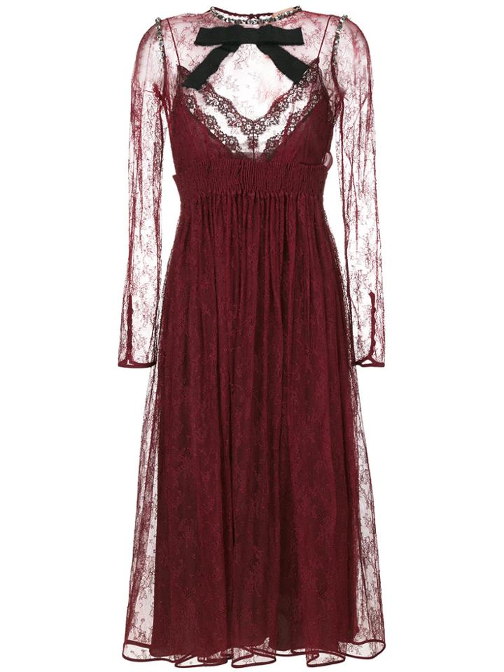 No21 Chantilly Lace Dress - Red