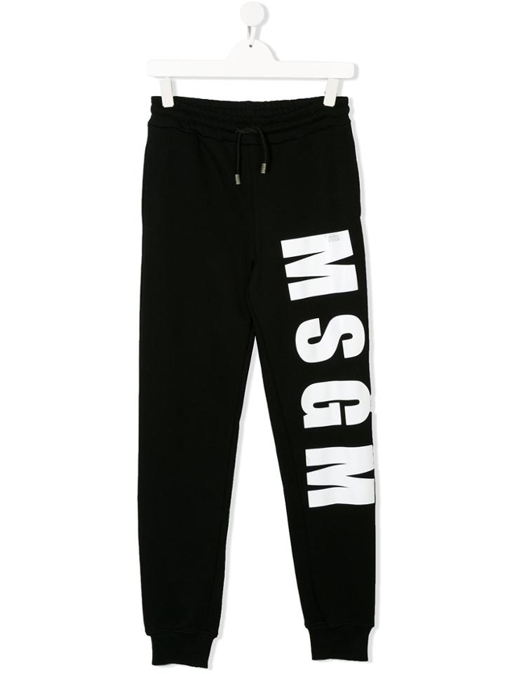 Msgm Kids Logo Joggers - Black