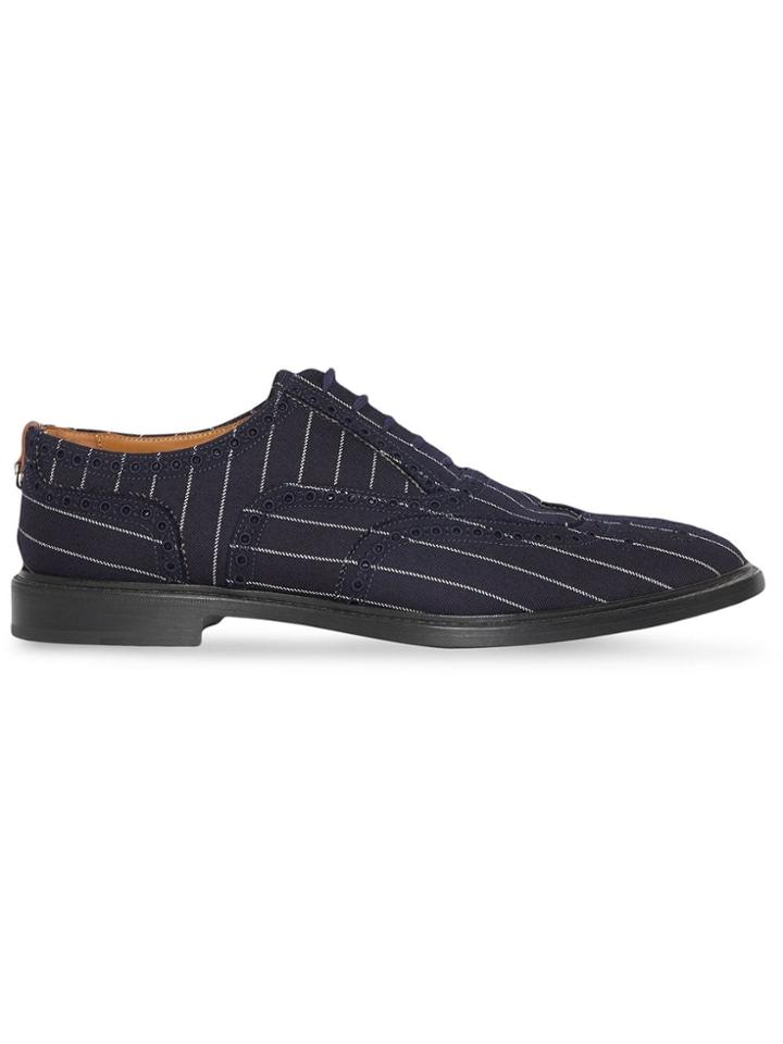 Burberry Pinstriped Wool Brogues - Blue