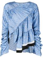 3.1 Phillip Lim Floral Print Asymmetric Blouse - Blue