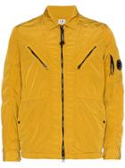 Cp Company Logo Detail And Zipped Cotton Jacket - Yellow & Orange