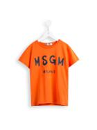 Msgm Kids Logo Print T-shirt