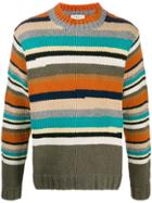 Ymc Striped Knit Jumper - Green
