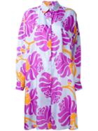 Jucca - Abstract Print Shirt Dress - Women - Silk - 44, Purple, Silk
