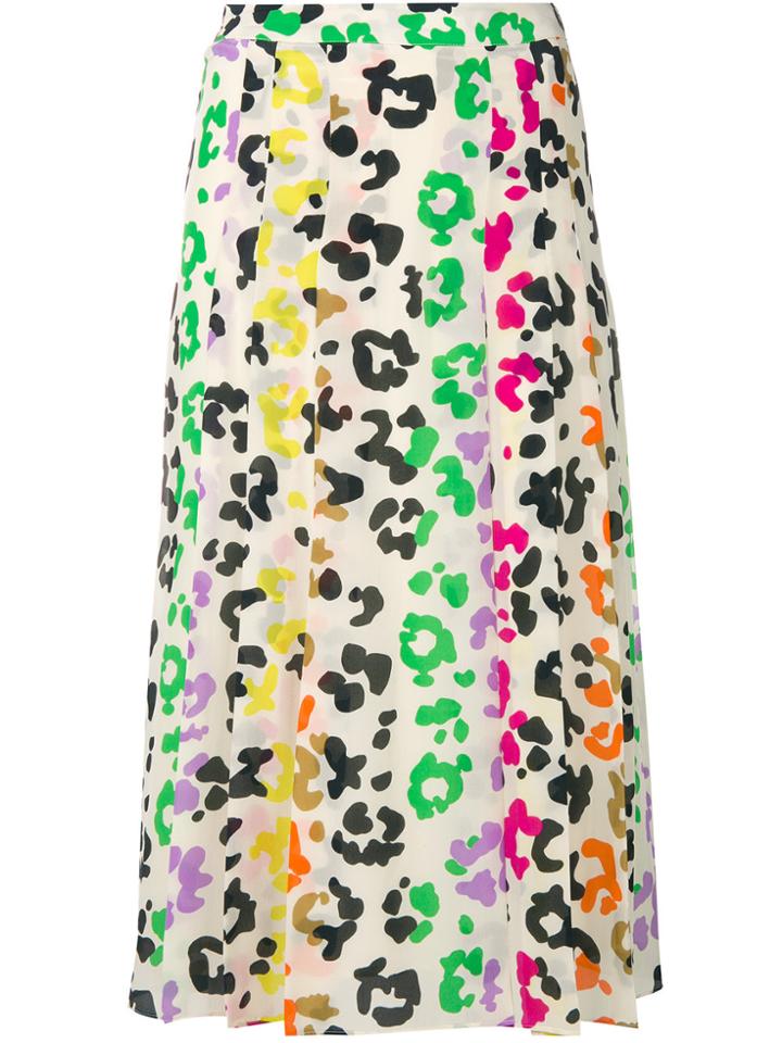 Essentiel Antwerp Leopard Print Pleat Skirt - Multicolour