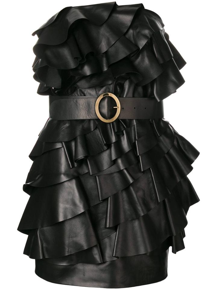 Dsquared2 Ruffled Strapless Dress - Black