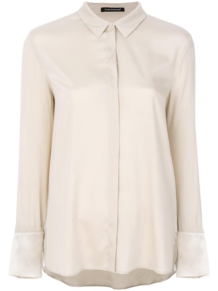 Luisa Cerano - Tie Cuff Shirt - Women - Silk/spandex/elastane - 40, Nude/neutrals, Silk/spandex/elastane