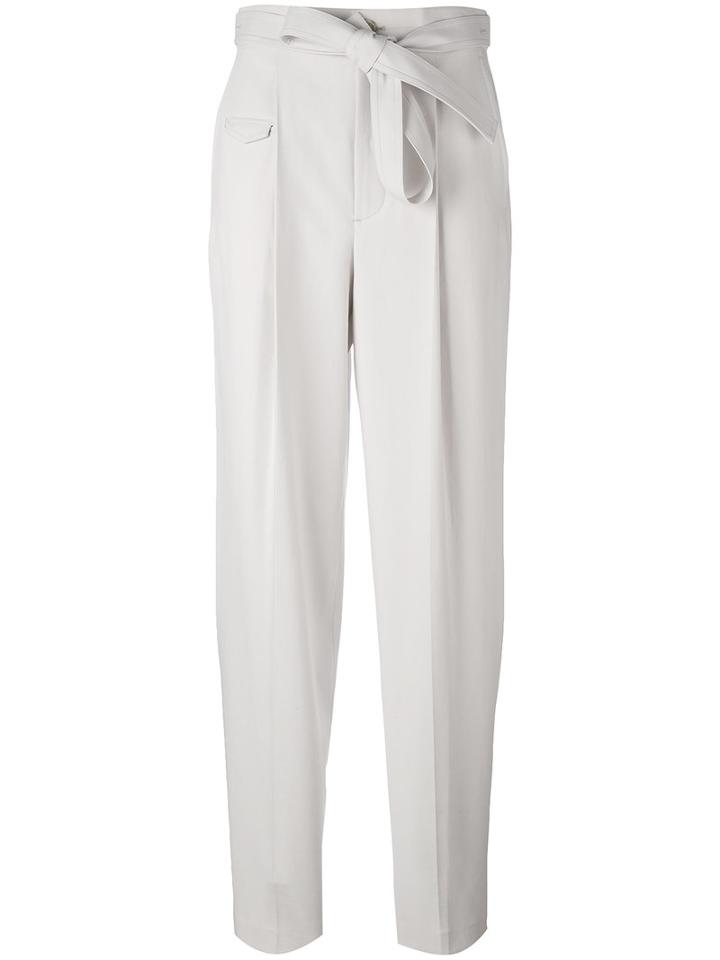 Helmut Lang Belted Slouch Trousers, Women's, Size: 4, Nude/neutrals, Cotton