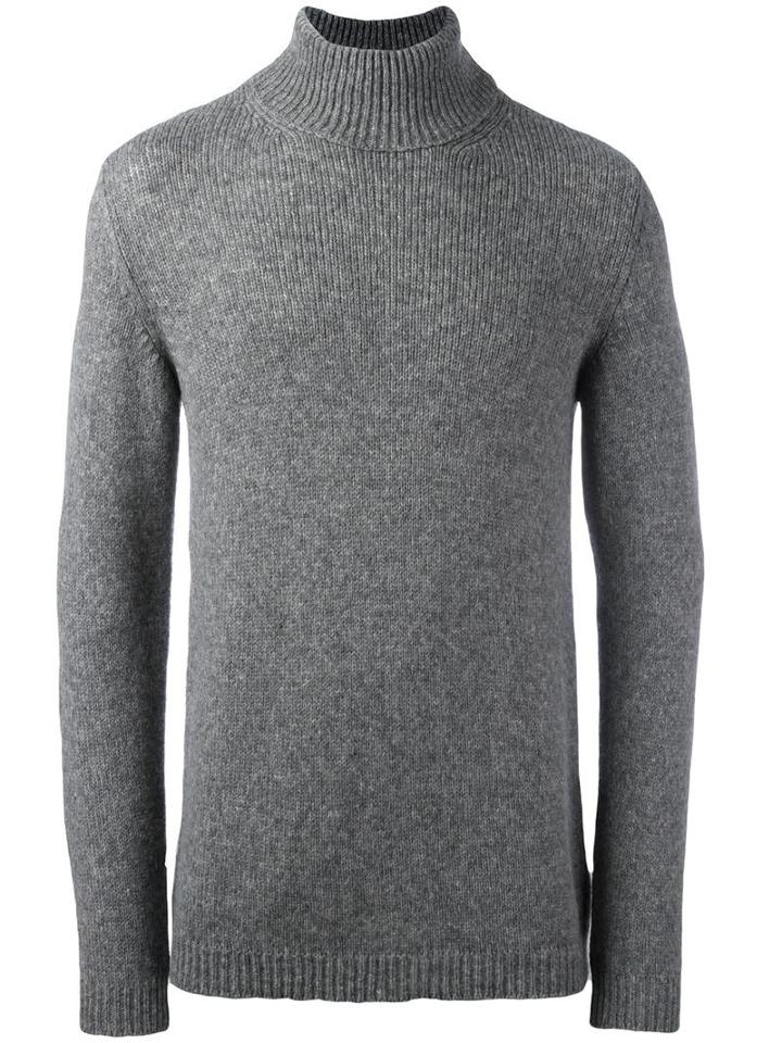 Roberto Collina High Neck Jumper, Men's, Size: 50, Grey, Merino/camel Hair/nylon