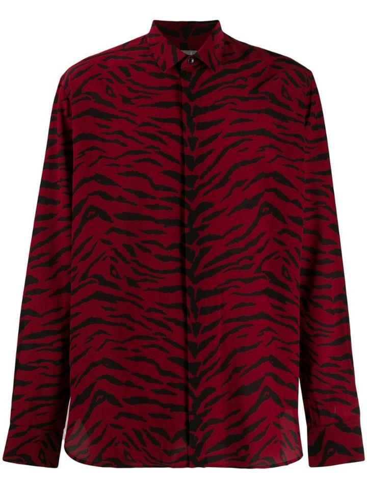 Saint Laurent Animal Pattern Shirt - Red