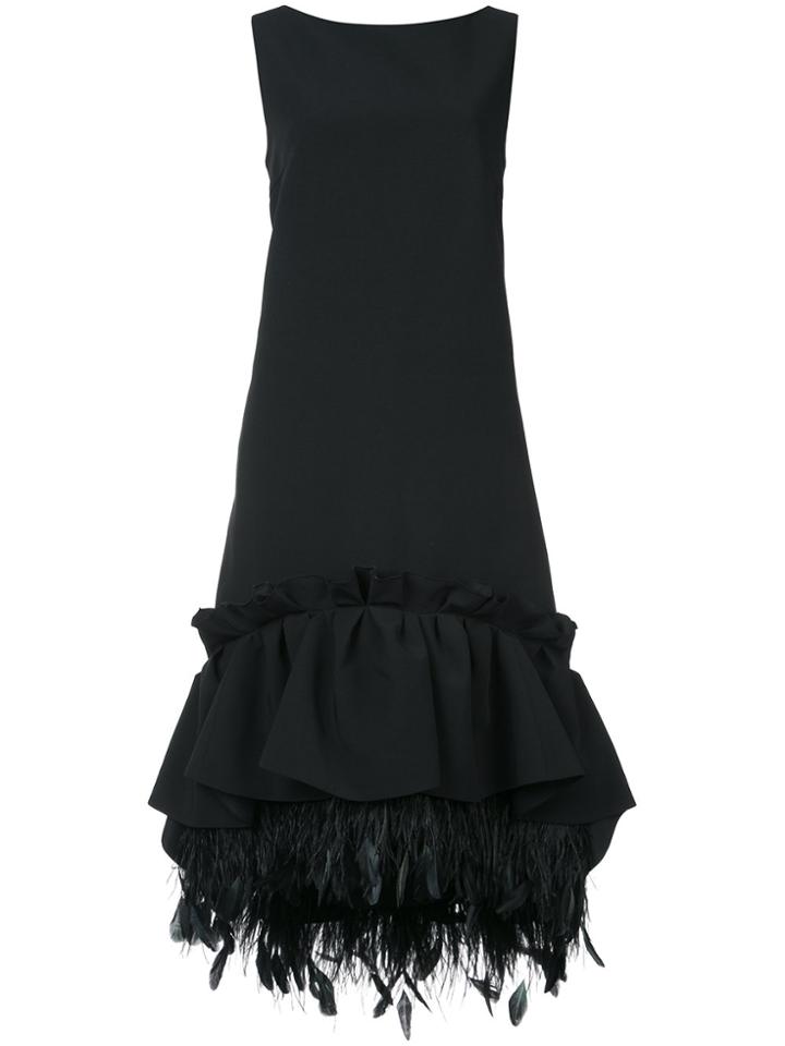 Huishan Zhang Gathered Peplum Shift Dress - Black