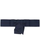 Carolina Herrera Wide Grosgrain Bow Belt - Blue