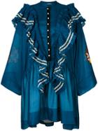 Philosophy Di Lorenzo Serafini Oversized Ruffle Trim Dress - Blue