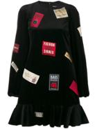 Dolce & Gabbana Velvet Patch Dress - Black