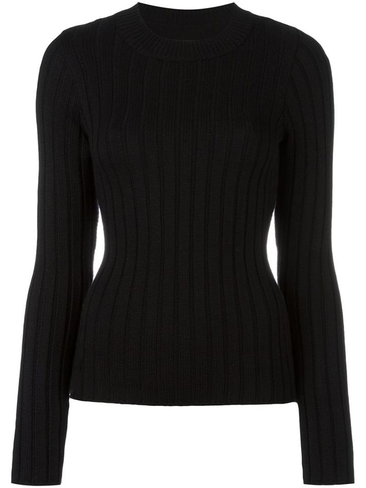 Mm6 Maison Margiela Round Neck Jumper, Women's, Size: Large, Black, Acrylic/wool