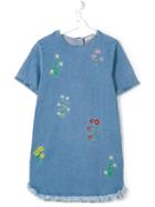 Stella Mccartney Kids Embroidered Flower Denim Dress, Girl's, Size: 14 Yrs, Blue