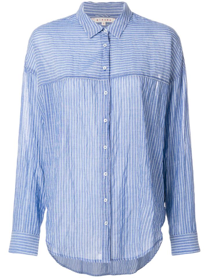 Xirena Striped Button Up Shirt - Blue
