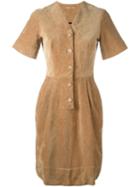 Peter Jensen Fitted Corduroy Dress, Women's, Size: Small, Nude/neutrals, Cotton
