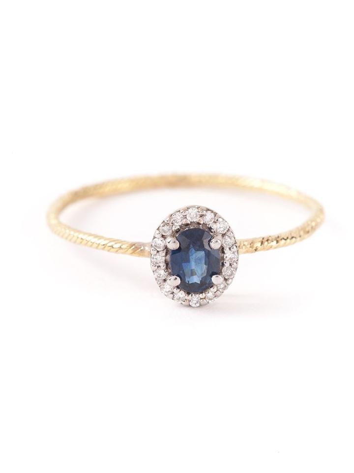 Wouters & Hendrix Gold Sapphire & Diamonds Ring, Women's, Size: 50, Metallic, 18kt Gold/diamond/sapphire